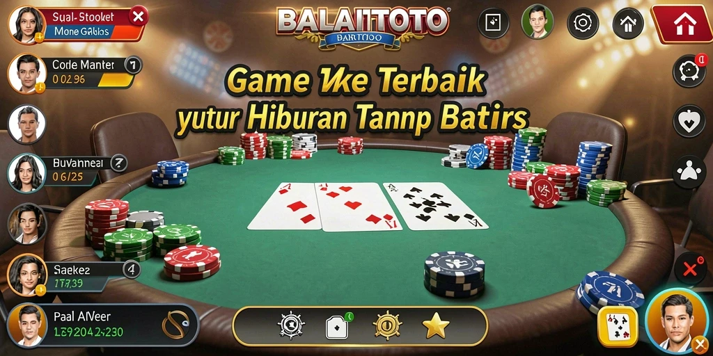 Gameplay BALAITOTO menampilkan suasana Poker yang seru dan kompetitif.