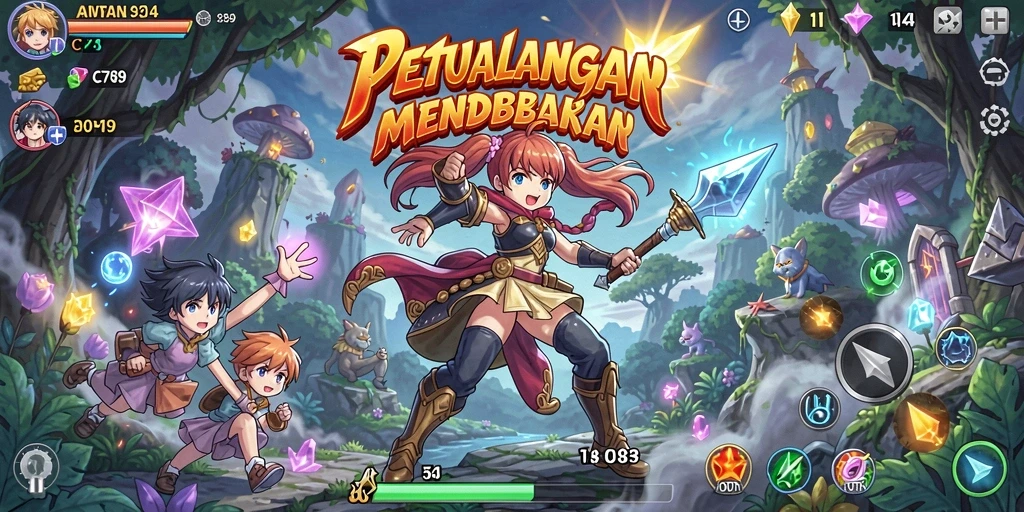 Screenshot C789 menampilkan karakter anime dalam aksi petualangan yang mendebarkan.
