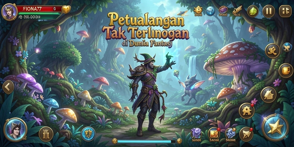 Screenshot menampilkan aksi seru di dunia petualangan FIONA77.