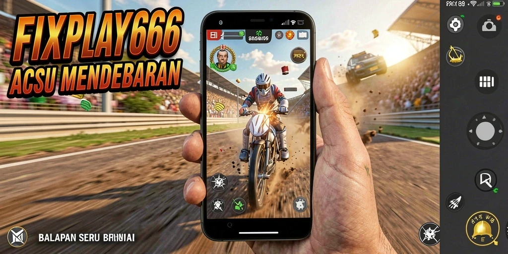 Tampilan gameplay FIXPLAY666 dengan balapan mendebarkan di trek yang menantang.