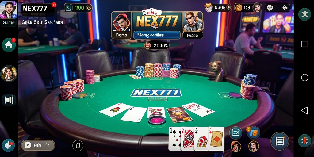 Tampilan seru gameplay Poker di NEX777.