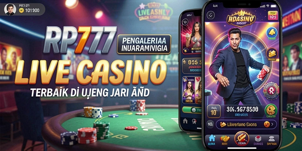 Tangkapan layar gameplay RP777 menunjukkan suasana Live Casino yang seru.