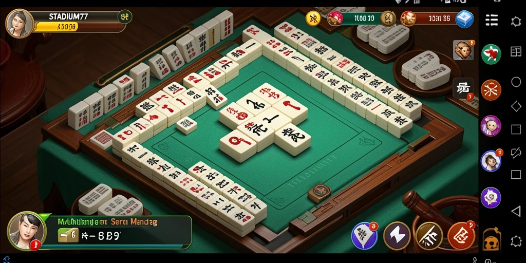 Screenshot gameplay STADIUM77 yang menampilkan tantangan Mahjong.