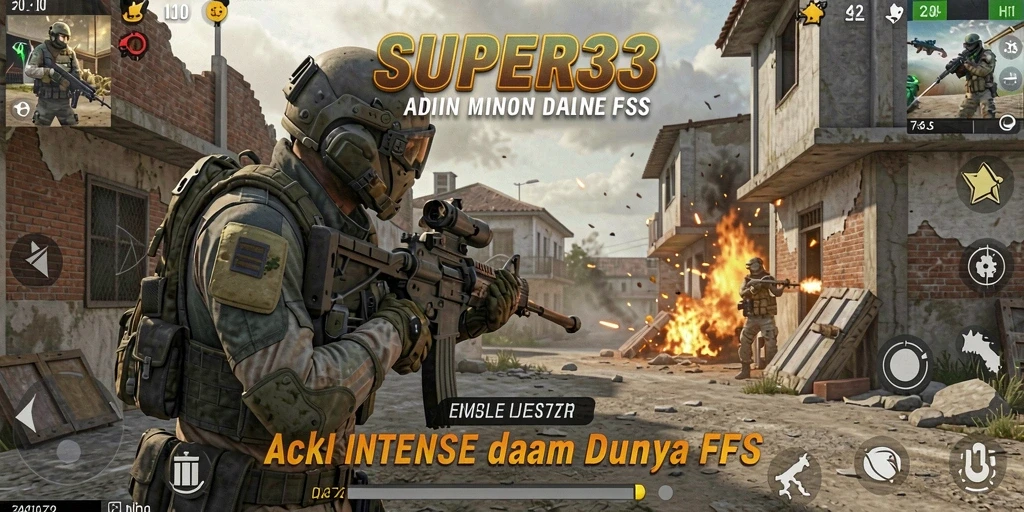 Gameplay SUPER33 yang mendebarkan dan penuh aksi.